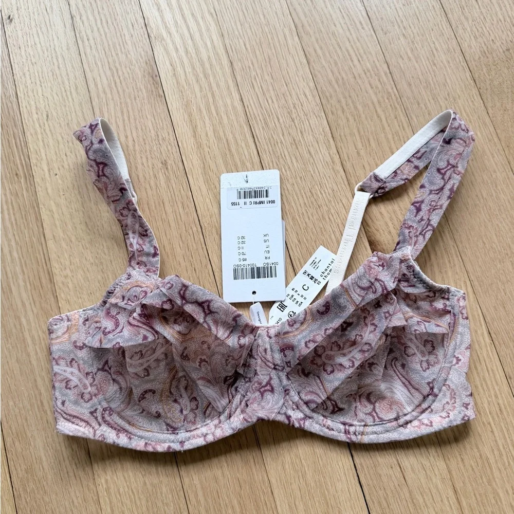 NWT CHANTAL THOMASS SIZE 32C ENCENS MOI bra in cashmere paisley‎ print